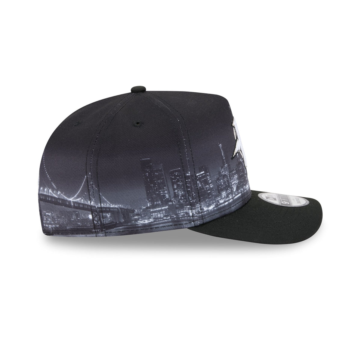 Golden State Warriors Hardwood Classics Midnight Cityscape 9FIFTY A-Frame Snapback Hat