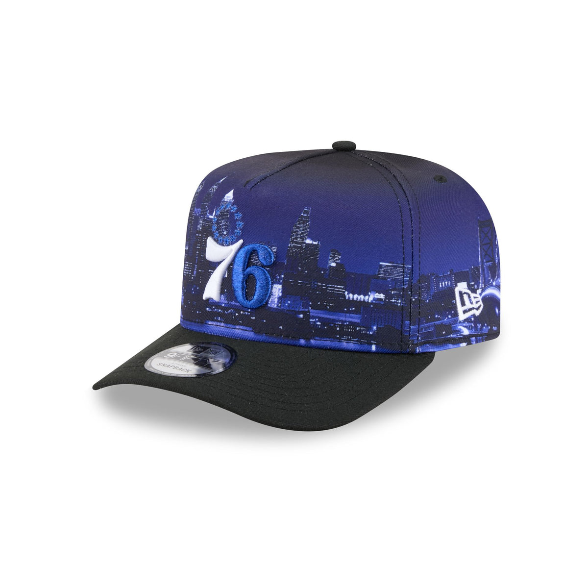Philadelphia 76ers Hardwood Classics Cityscape 9FIFTY A-Frame Snapback Hat