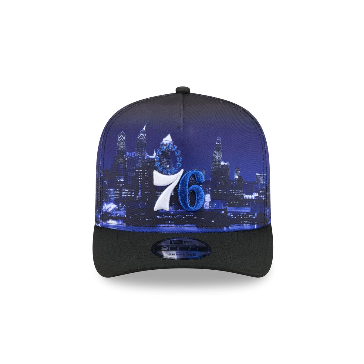 Philadelphia 76ers Hardwood Classics Cityscape 9FIFTY A-Frame Snapback Hat