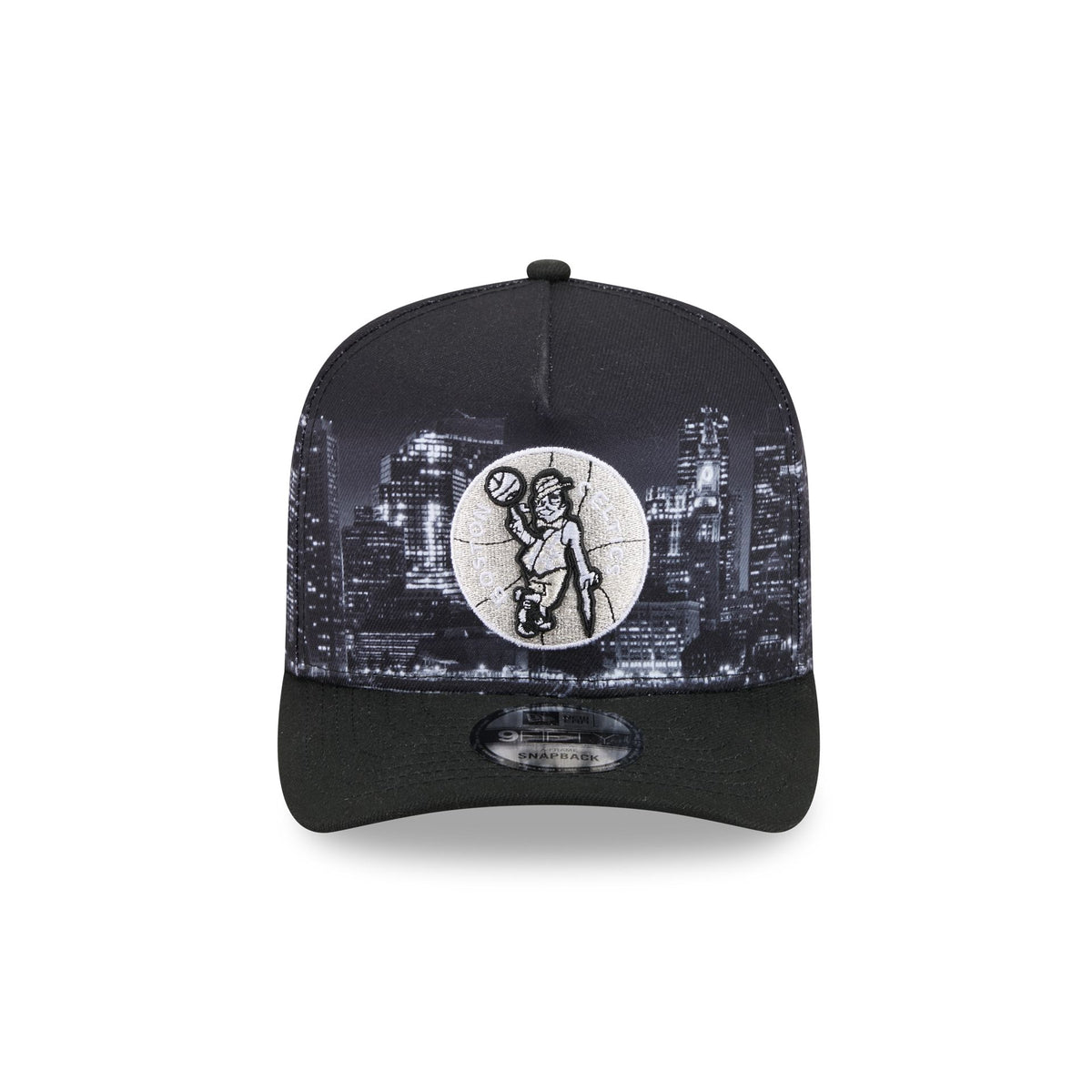 Boston Celtics Hardwood Classics Midnight Cityscape 9FIFTY A-Frame Snapback Hat