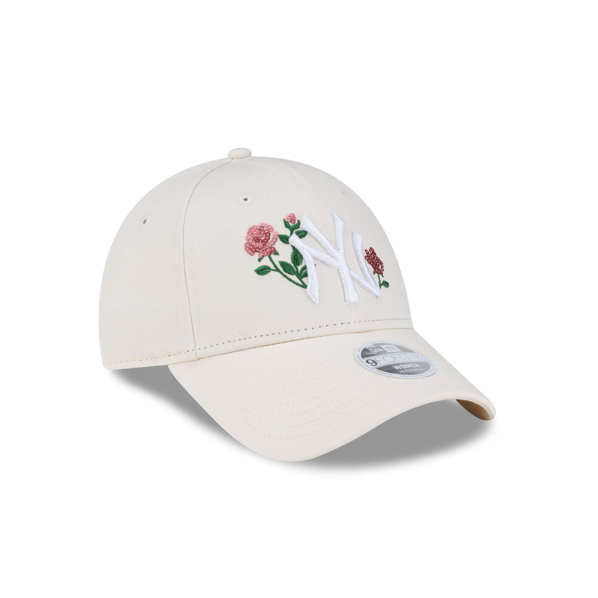 New York Yankees Light Cream Rose Sequin Women's 9FORTY Snapback Hat