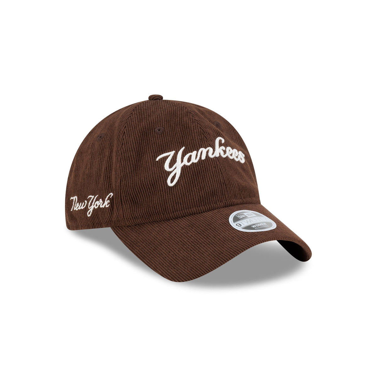 New York Yankees Chestnut Corduroy Script Women's 9TWENTY Adjustable Hat