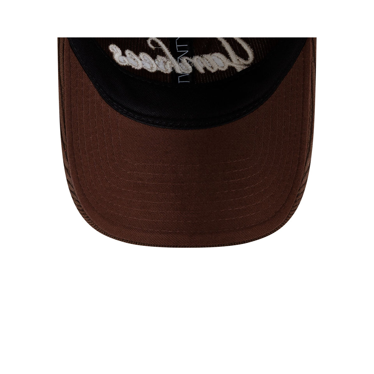 New York Yankees Chestnut Corduroy Script Women's 9TWENTY Adjustable Hat
