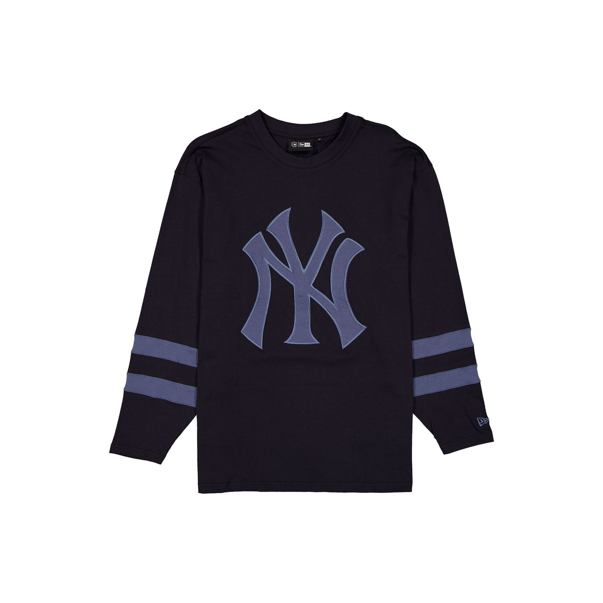 New York Yankees Bold Logo Navy Oversized Long-Sleeve T-Shirt