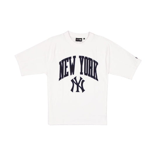 New York Yankees Bold Wordmark White Oversized T-Shirt