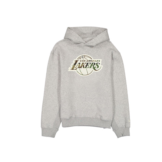 Los Angeles Lakers Camo Gray Boxy Hoodie