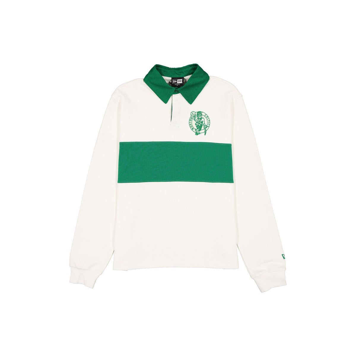 Boston Celtics Neutrals Stone Rugby Long-Sleeve T-Shirt