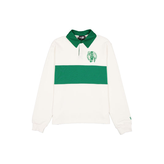 Boston Celtics Neutrals Stone Rugby Long-Sleeve T-Shirt