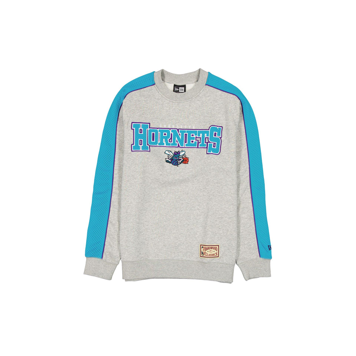 Charlotte Hornets Hardwood Classics Heather Gray Crewneck