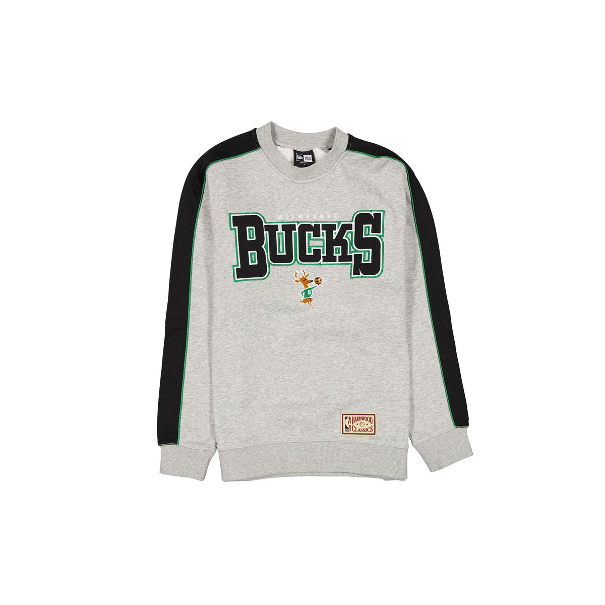 Milwaukee Bucks Hardwood Classics Heather Gray Crewneck