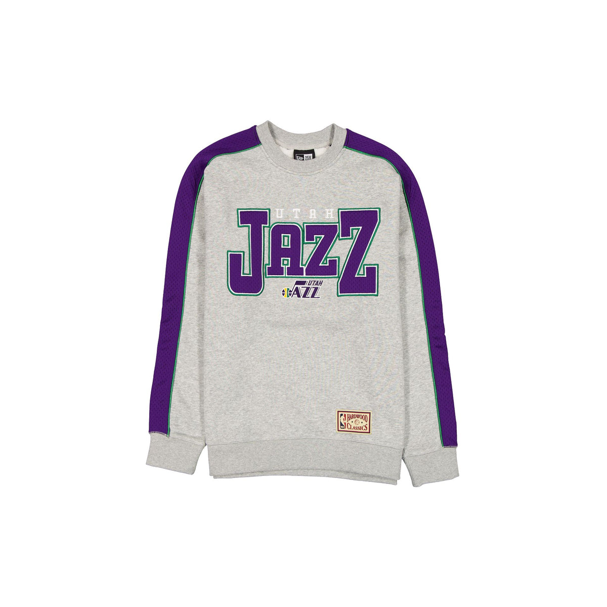 Utah Jazz Hardwood Classics Heather Gray Crewneck