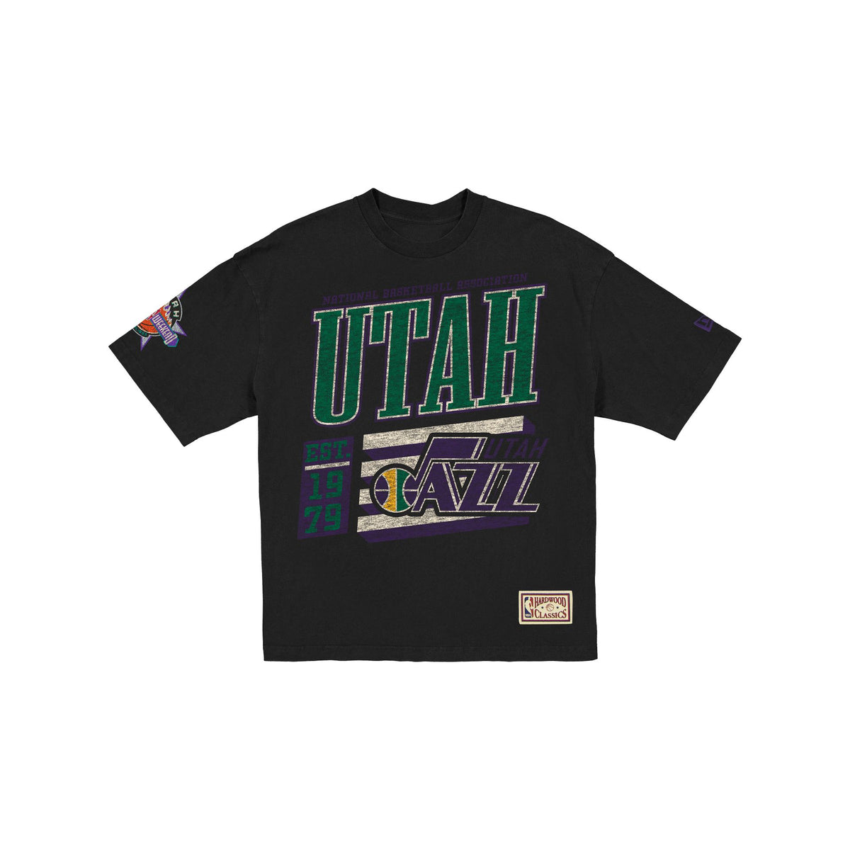 Utah Jazz Hardwood Classics Black T-Shirt