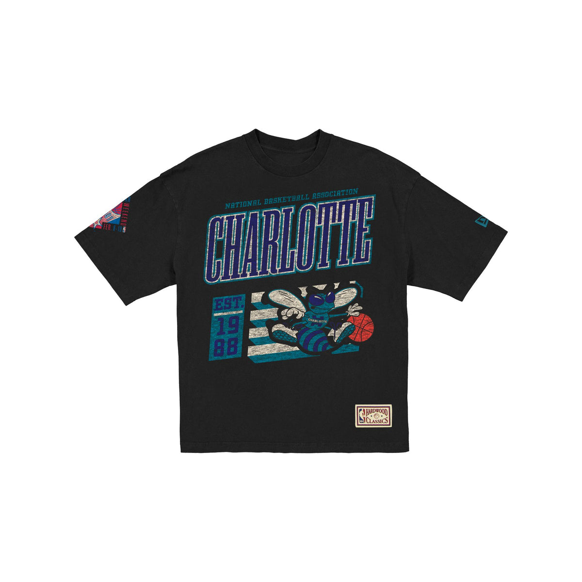 Charlotte Hornets Hardwood Classics Black T-Shirt