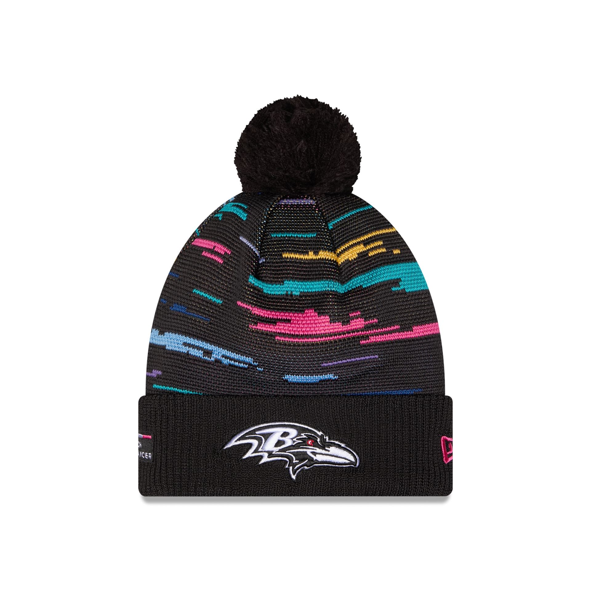 Baltimore Ravens 2026 Crucial Catch Pom Knit Hat