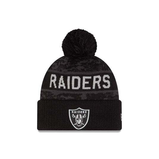 Las Vegas Raiders 2026 Salute to Service Pom Knit Hat