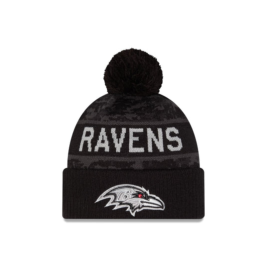 Baltimore Ravens 2026 Salute to Service Pom Knit Hat