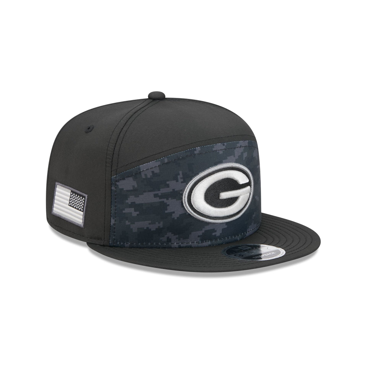 Green Bay Packers 2026 Salute to Service Split Panel 9FIFTY Snapback Hat