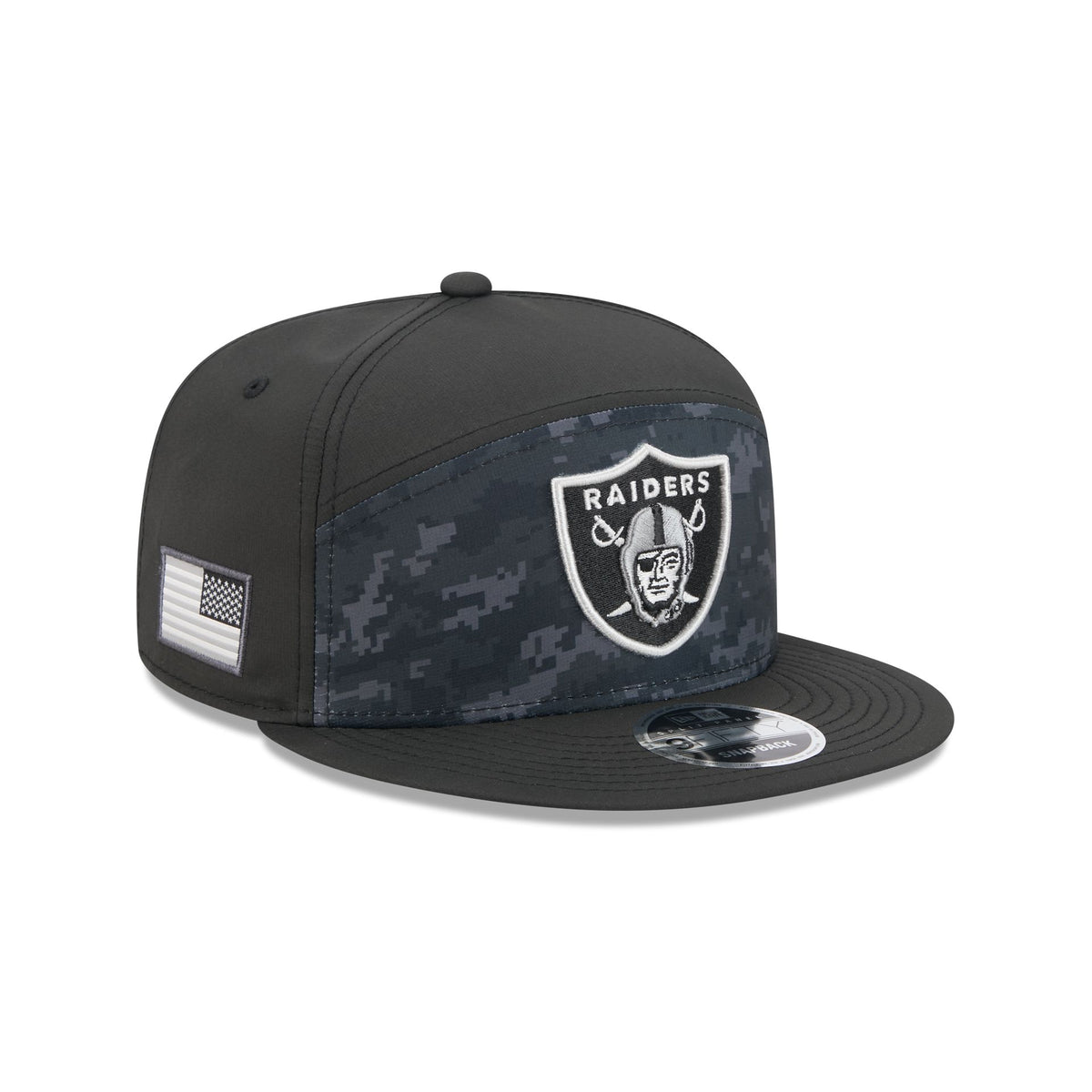 Las Vegas Raiders 2026 Salute to Service Split Panel 9FIFTY Snapback Hat