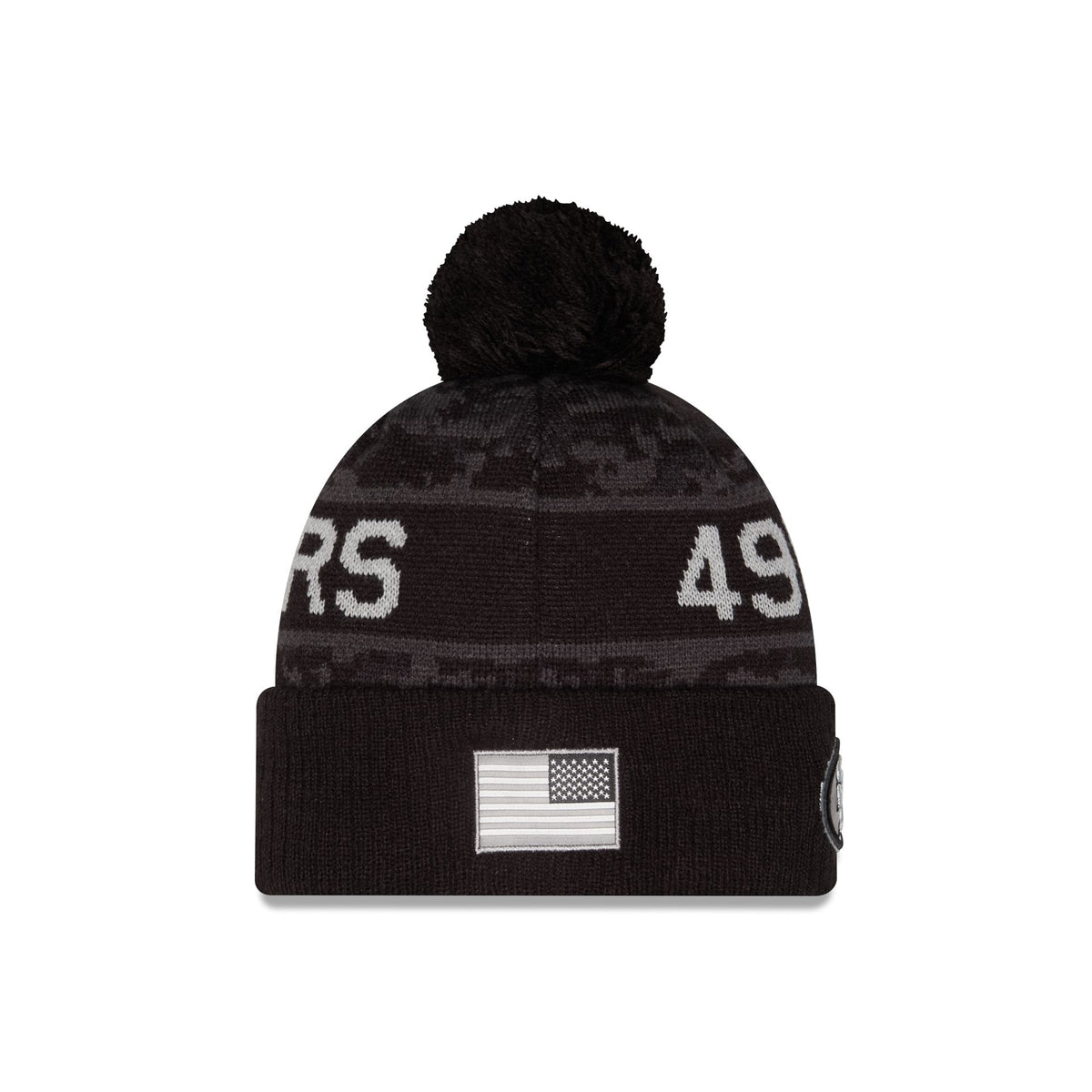 San Francisco 49ers 2026 Salute to Service Kids Pom Knit Hat