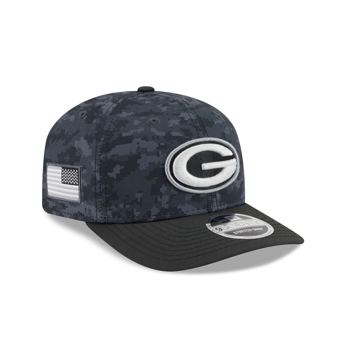 Green Bay Packers 2026 Salute to Service 9SEVENTY Stretch-Snap Hat