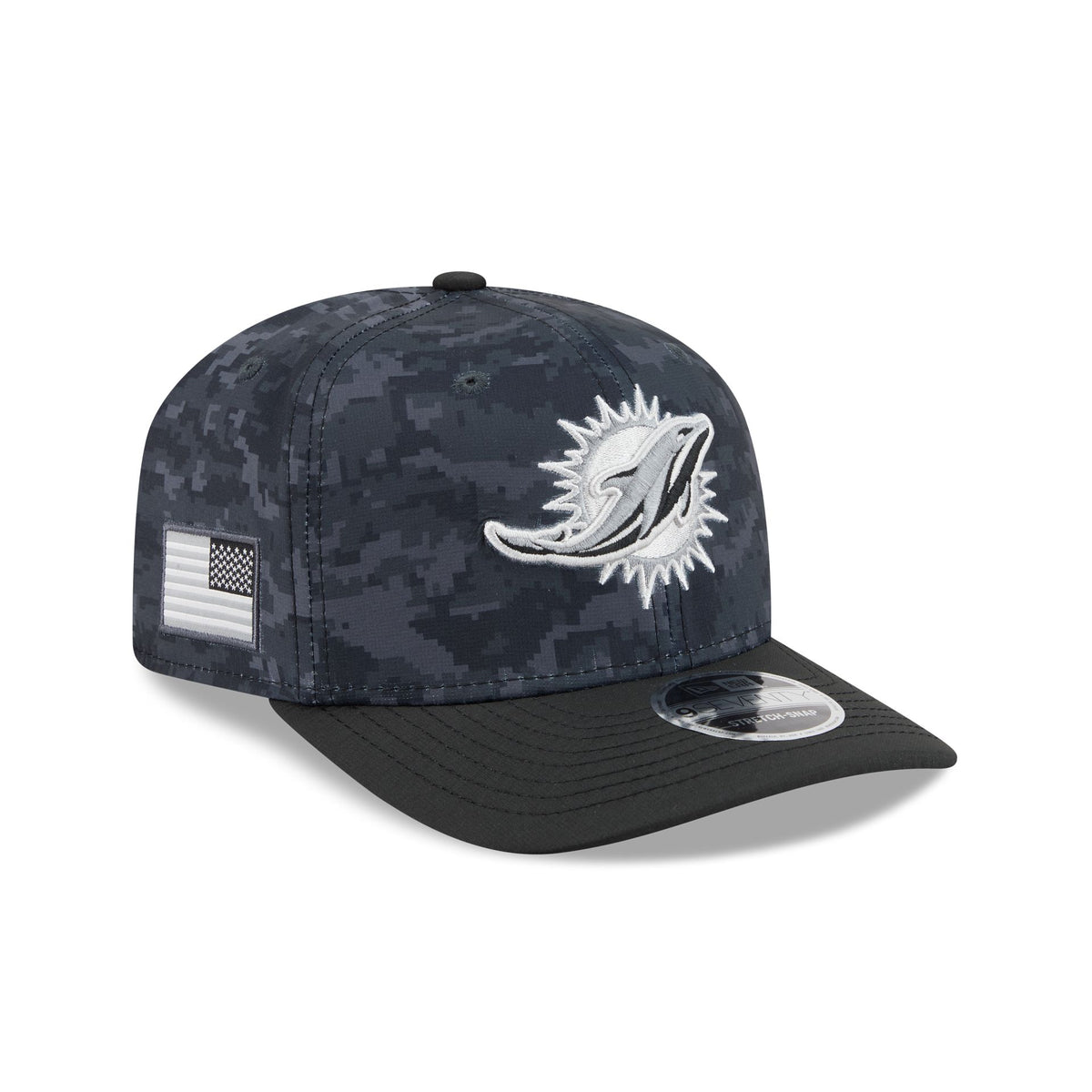 Miami Dolphins 2026 Salute to Service 9SEVENTY Stretch-Snap Hat
