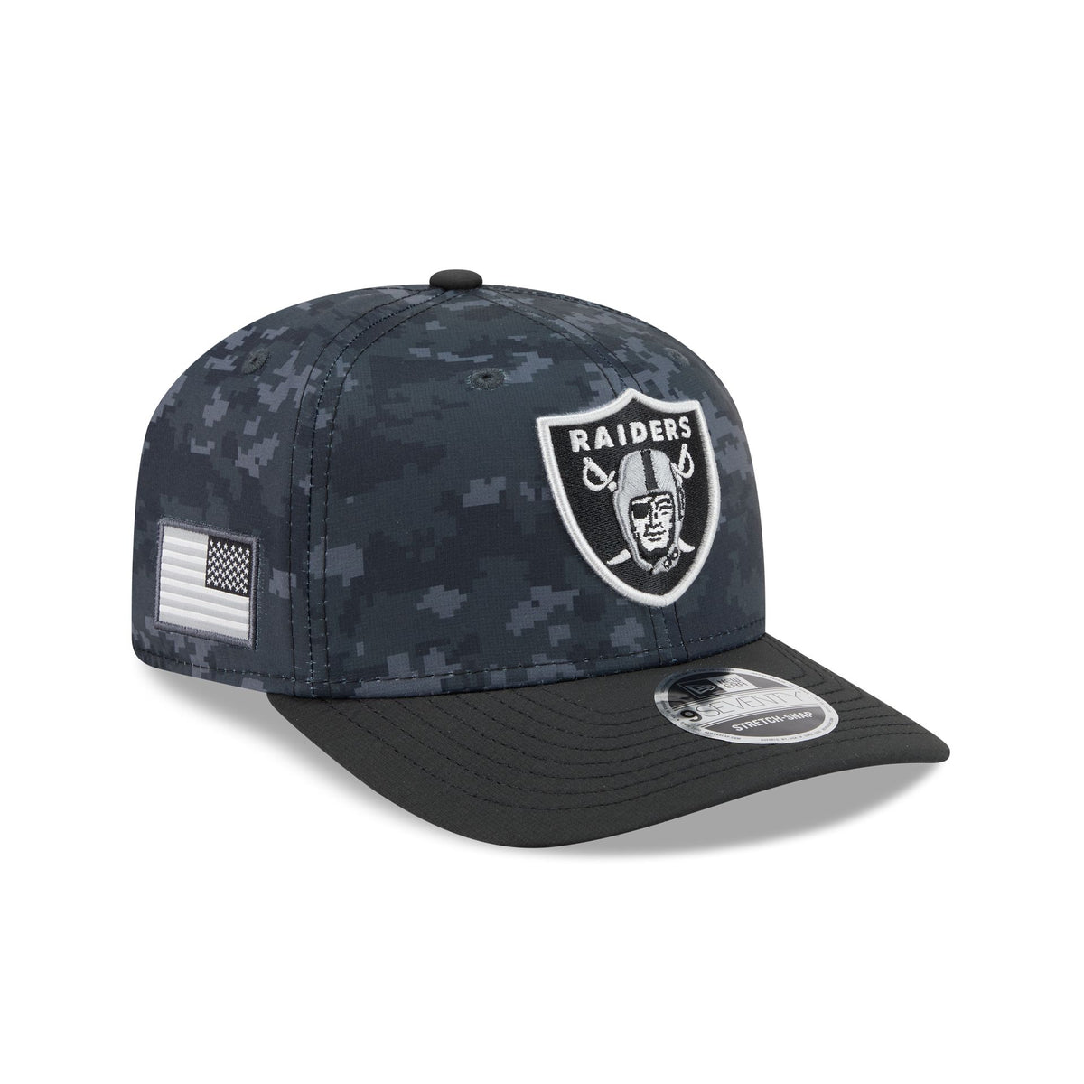 Las Vegas Raiders 2026 Salute to Service 9SEVENTY Stretch-Snap Hat
