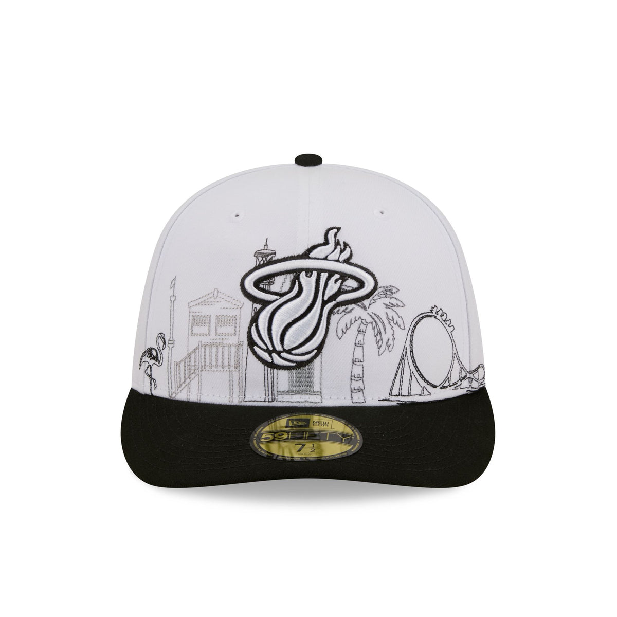 Miami Heat Cityscape White 59FIFTY Fitted Hat