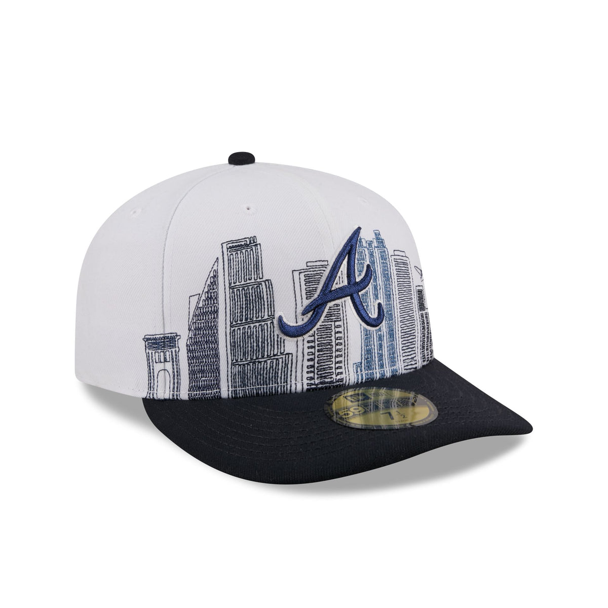 Atlanta Braves Cityscape White 59FIFTY Fitted Hat
