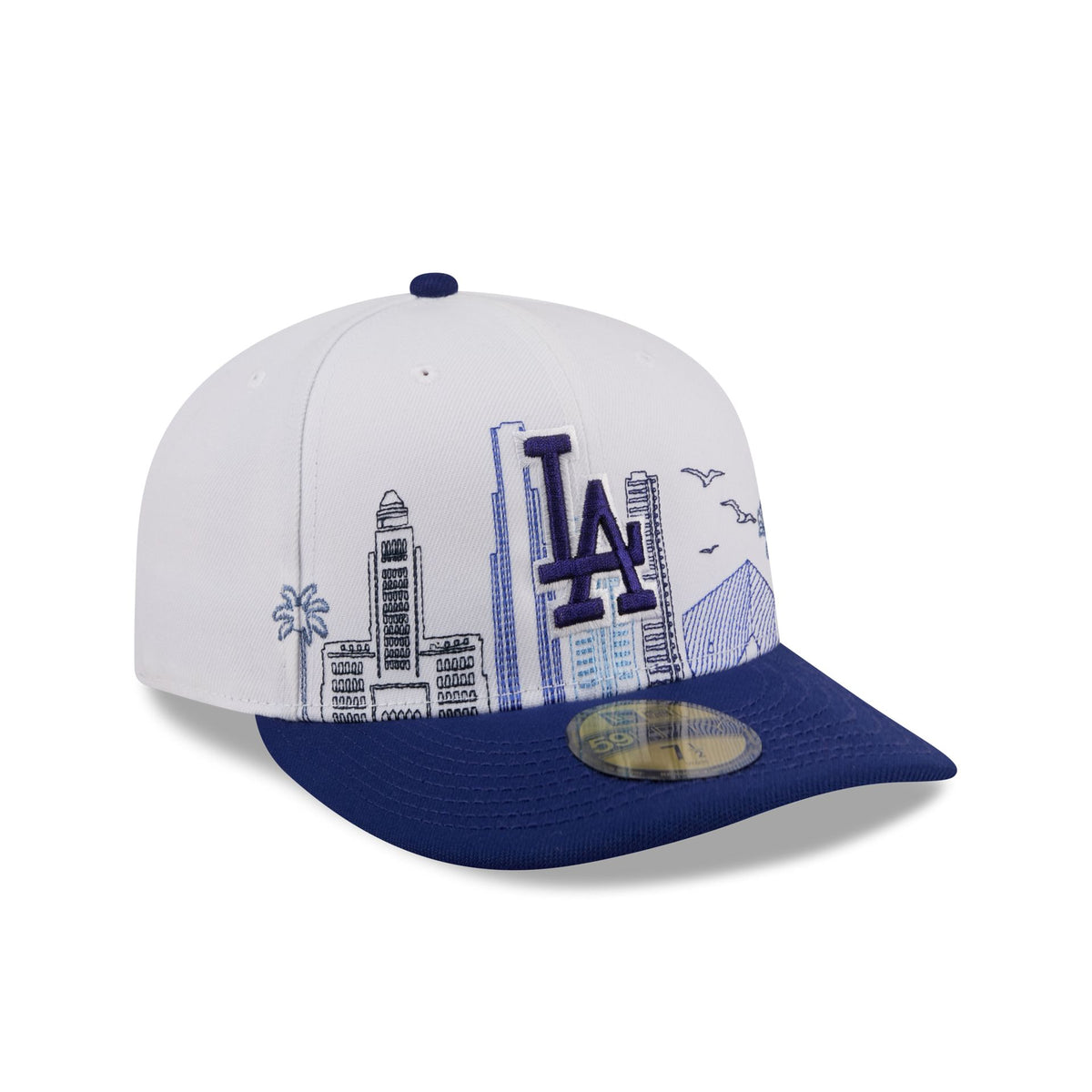 Los Angeles Dodgers Cityscape White 59FIFTY Fitted Hat