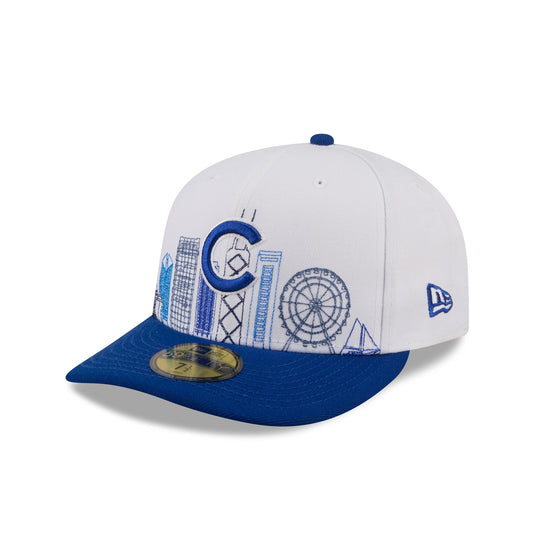 Chicago Cubs Cityscape White 59FIFTY Fitted Hat