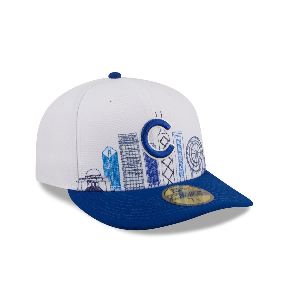 Chicago Cubs Cityscape White 59FIFTY Fitted Hat