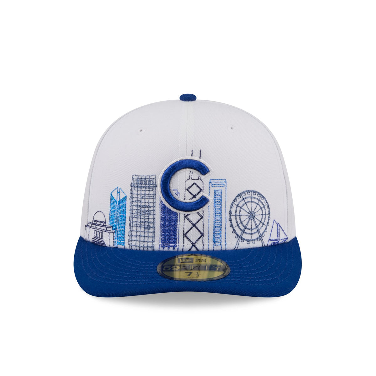 Chicago Cubs Cityscape White 59FIFTY Fitted Hat