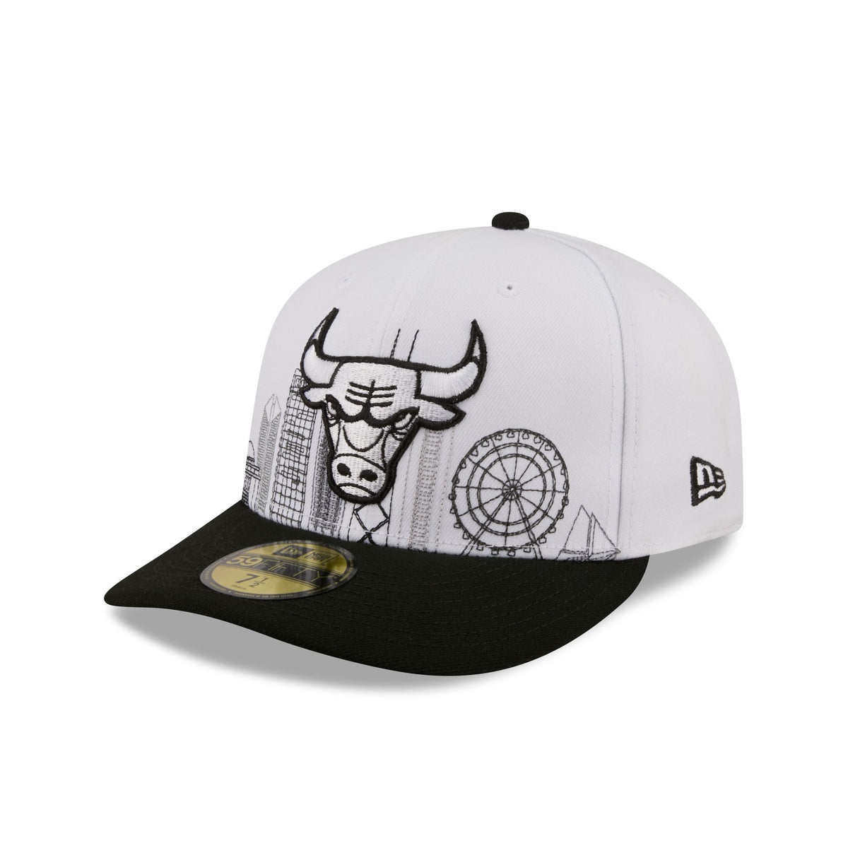Chicago Bulls Cityscape White 59FIFTY Fitted Hat