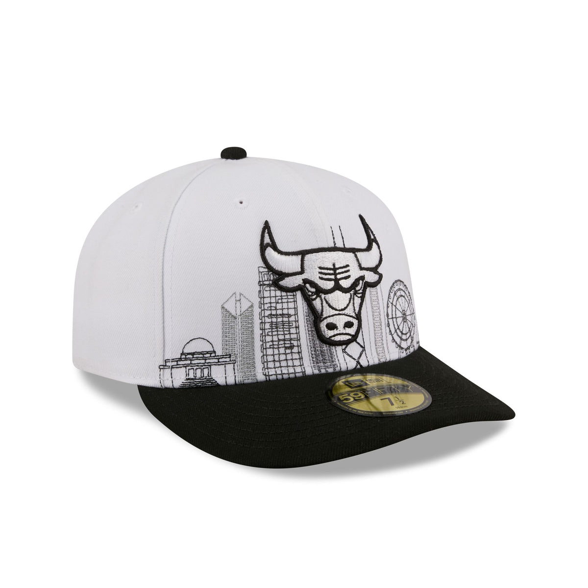 Chicago Bulls Cityscape White 59FIFTY Fitted Hat