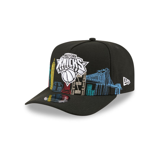 New York Knicks Cityscape Black 9FIFTY A-Frame Snapback Hat