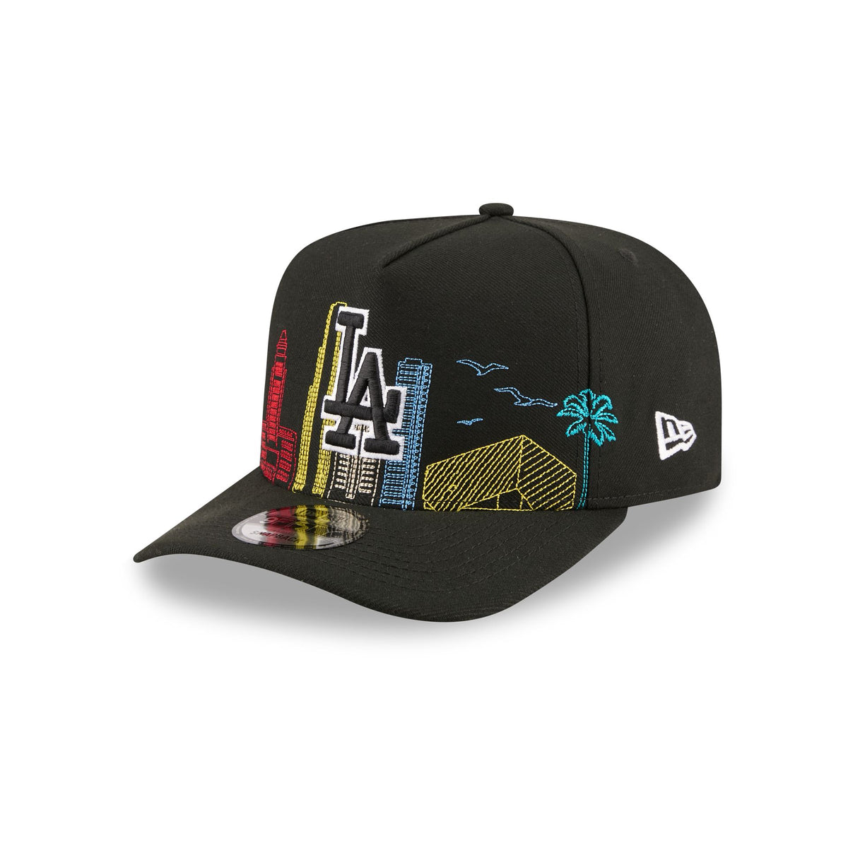 Los Angeles Dodgers Cityscape Black 9FIFTY A-Frame Snapback Hat