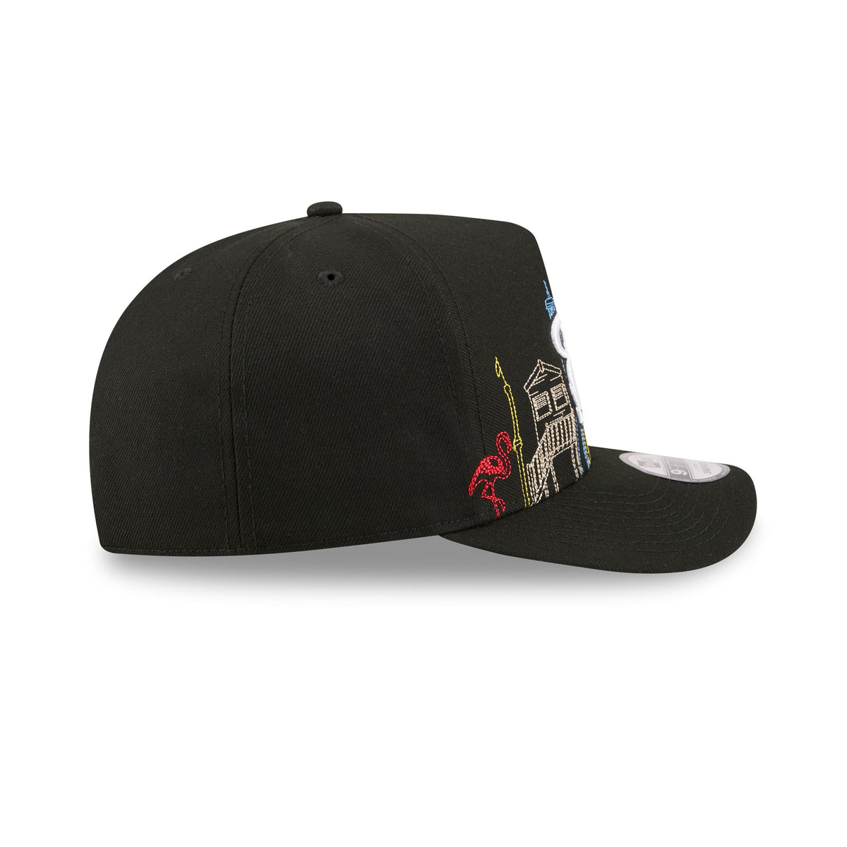 Miami Heat Cityscape Black 9FIFTY A-Frame Snapback Hat