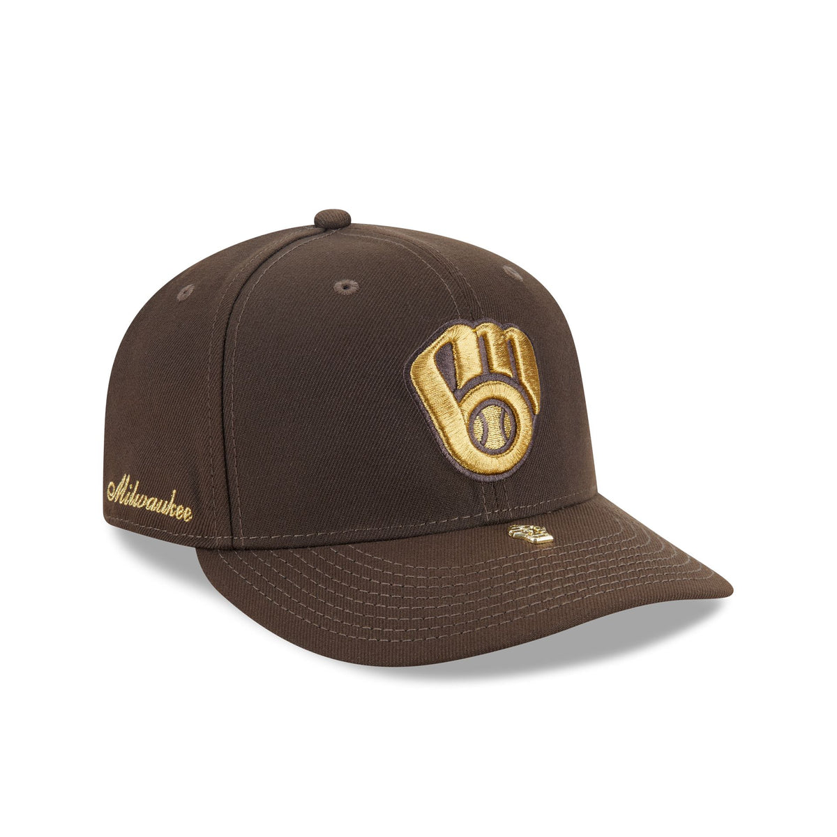 Milwaukee Brewers Walnut Gold Detail 59FIFTY Fitted Hat