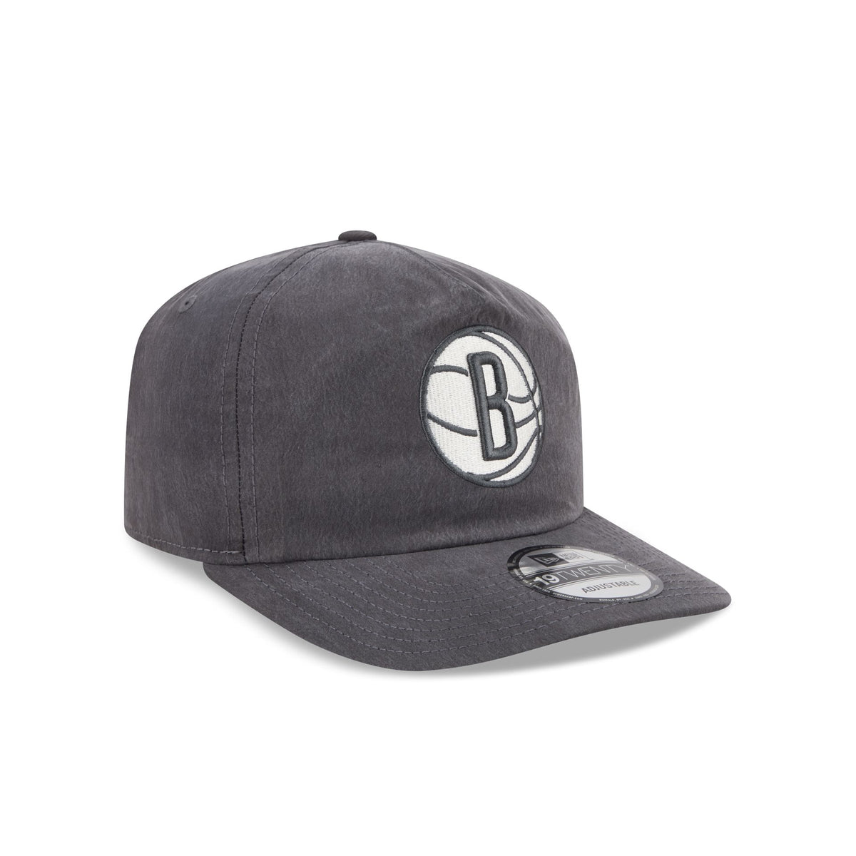 Brooklyn Nets Washed Black Nylon 19TWENTY Snapback Hat