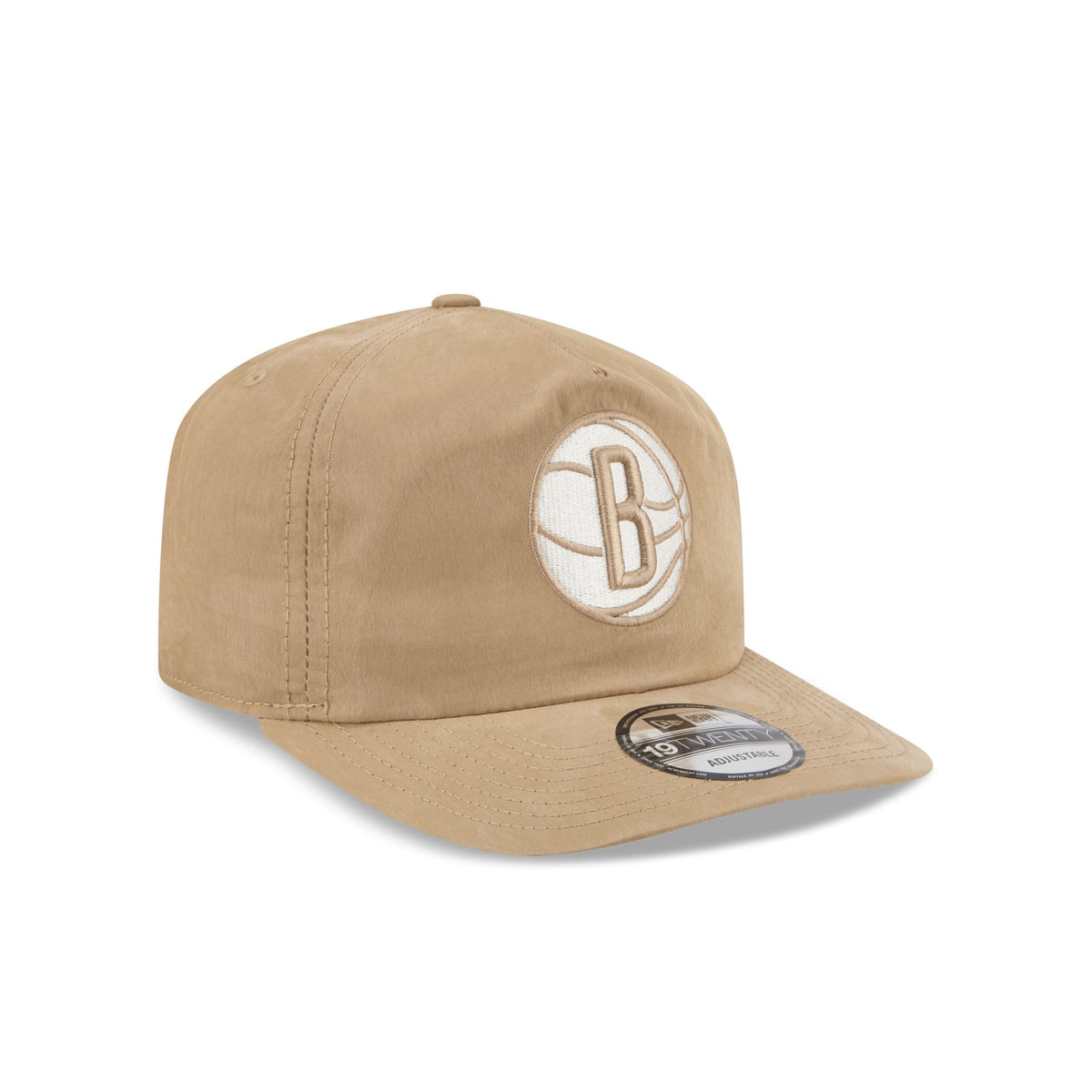 Brooklyn Nets Washed Khaki Nylon 19TWENTY Snapback Hat