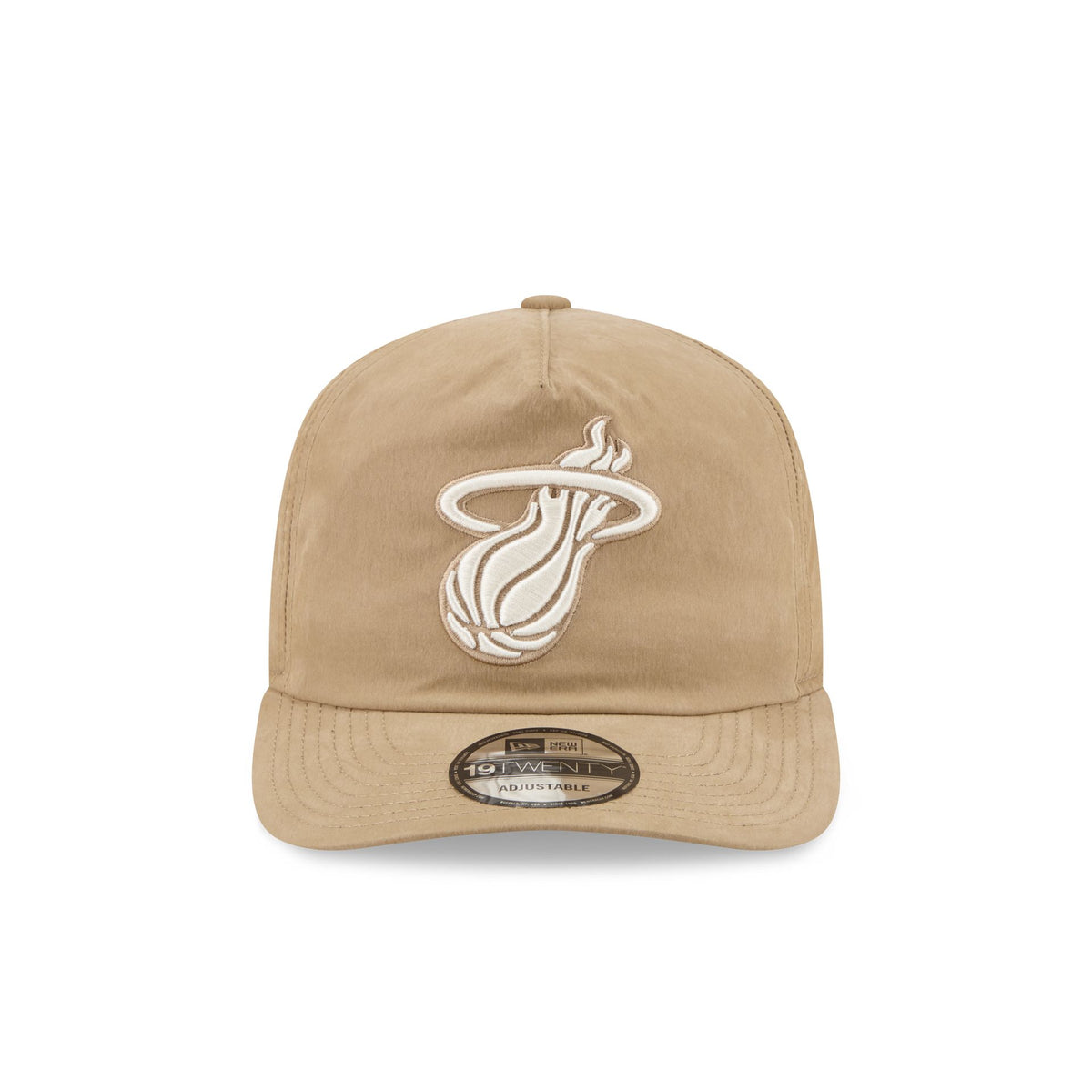 Miami Heat Washed Khaki Nylon 19TWENTY Snapback Hat