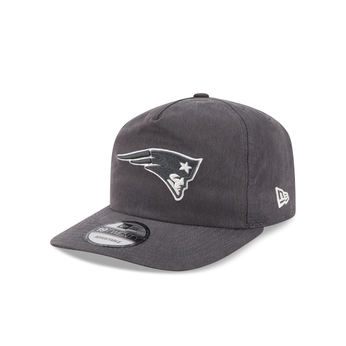 New England Patriots Washed Black Nylon 19TWENTY Snapback Hat