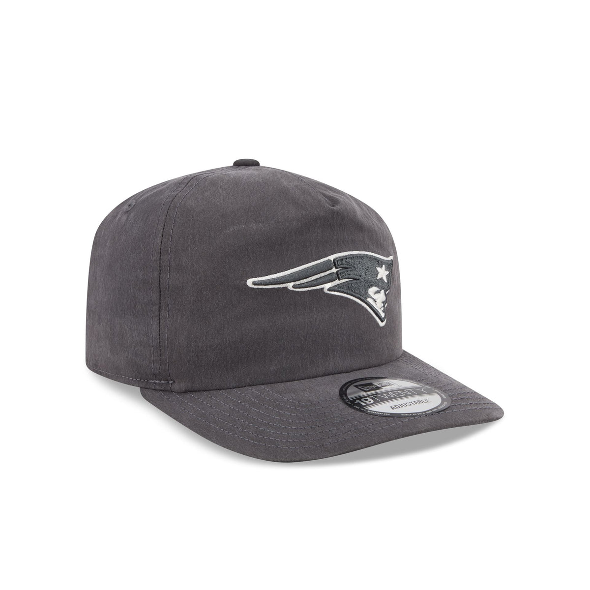 New England Patriots Washed Black Nylon 19TWENTY Snapback Hat