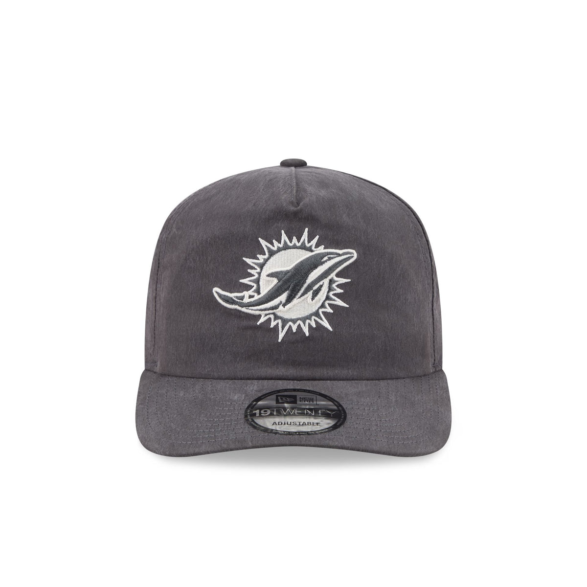 Miami Dolphins Washed Black Nylon 19TWENTY Snapback Hat