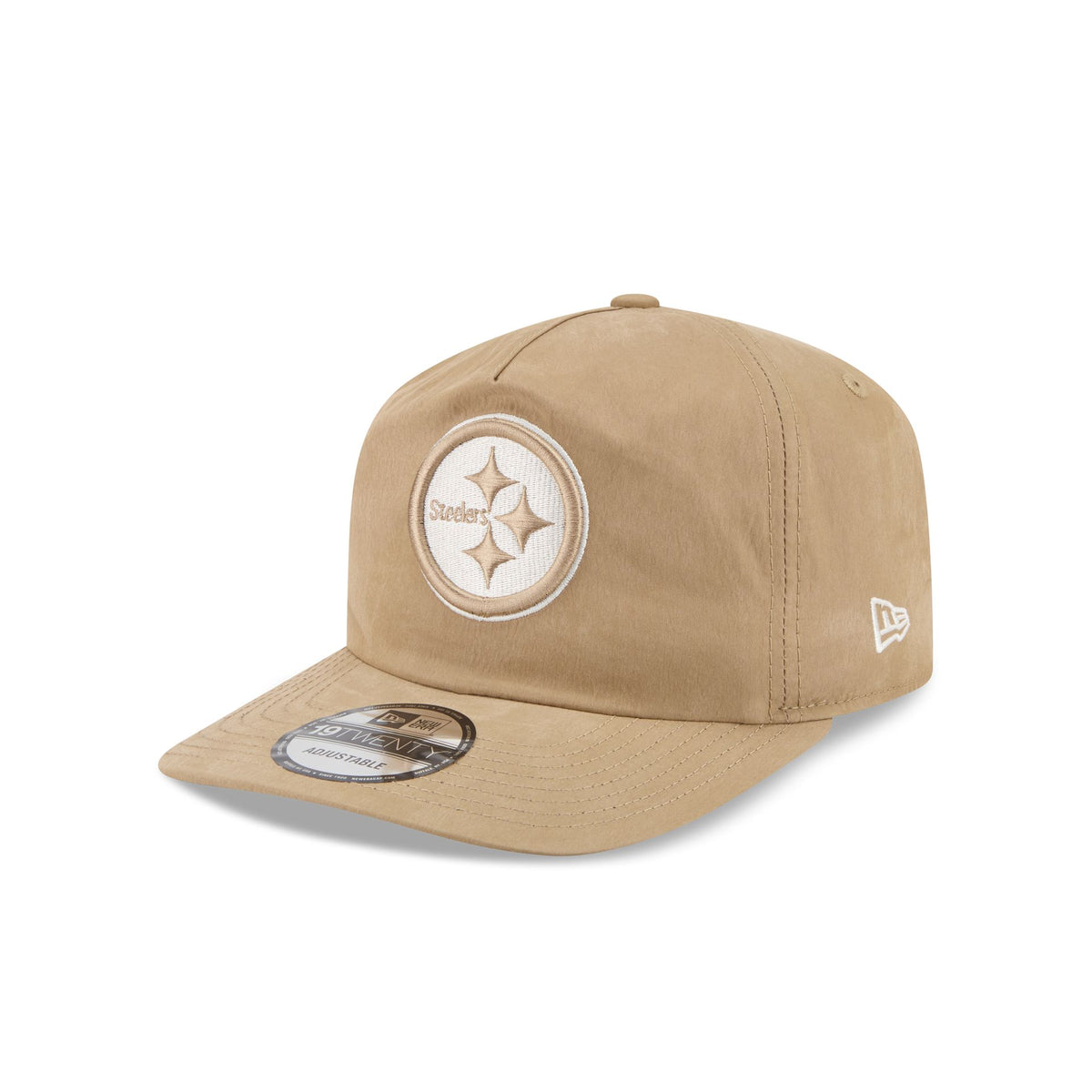 Pittsburgh Steelers Washed Khaki Nylon 19TWENTY Snapback Hat