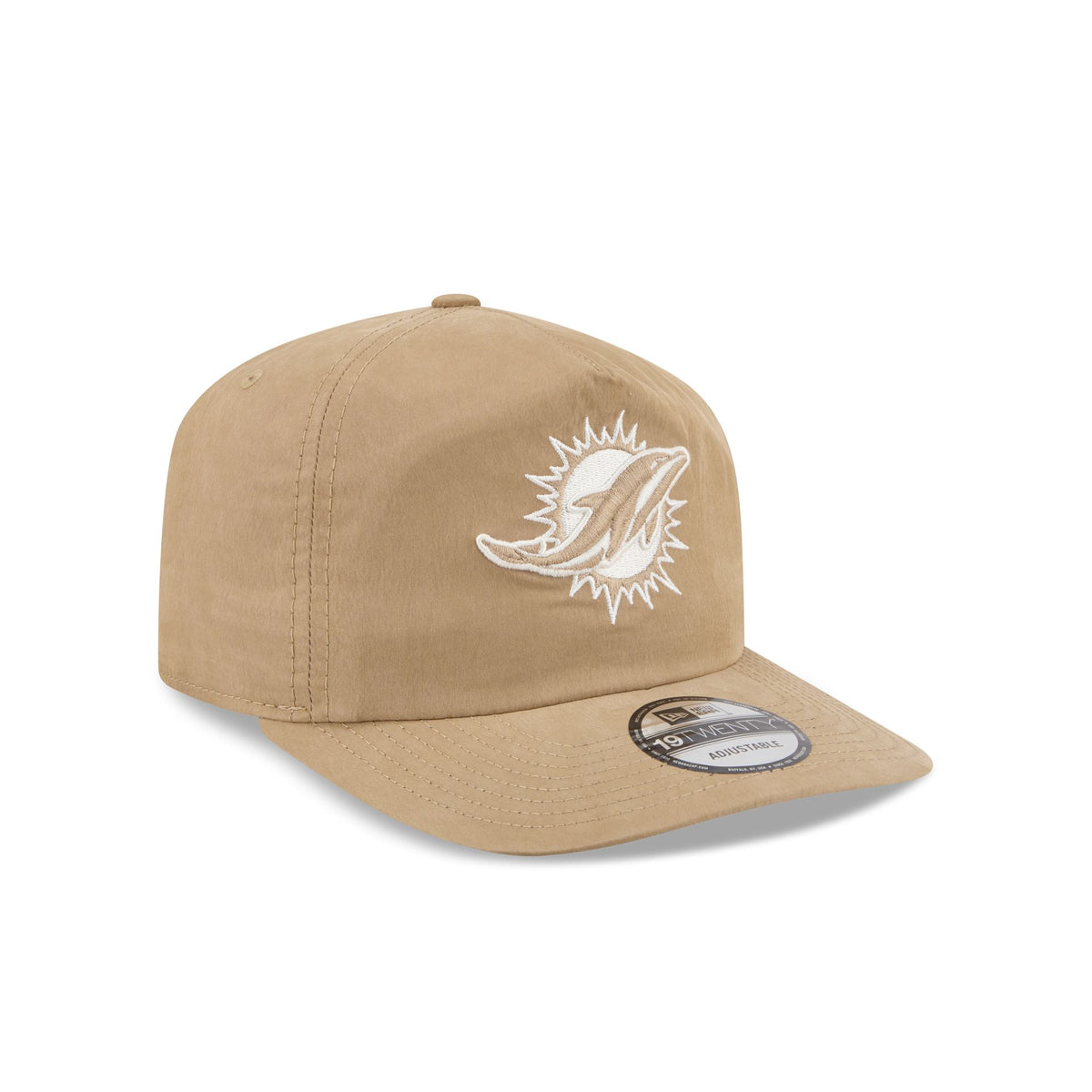 Miami Dolphins Washed Khaki Nylon 19TWENTY Snapback Hat