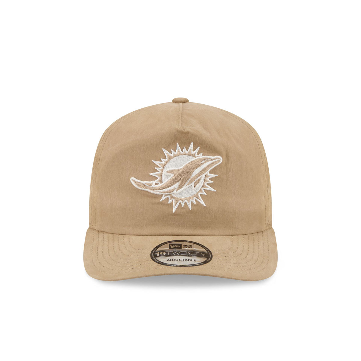 Miami Dolphins Washed Khaki Nylon 19TWENTY Snapback Hat