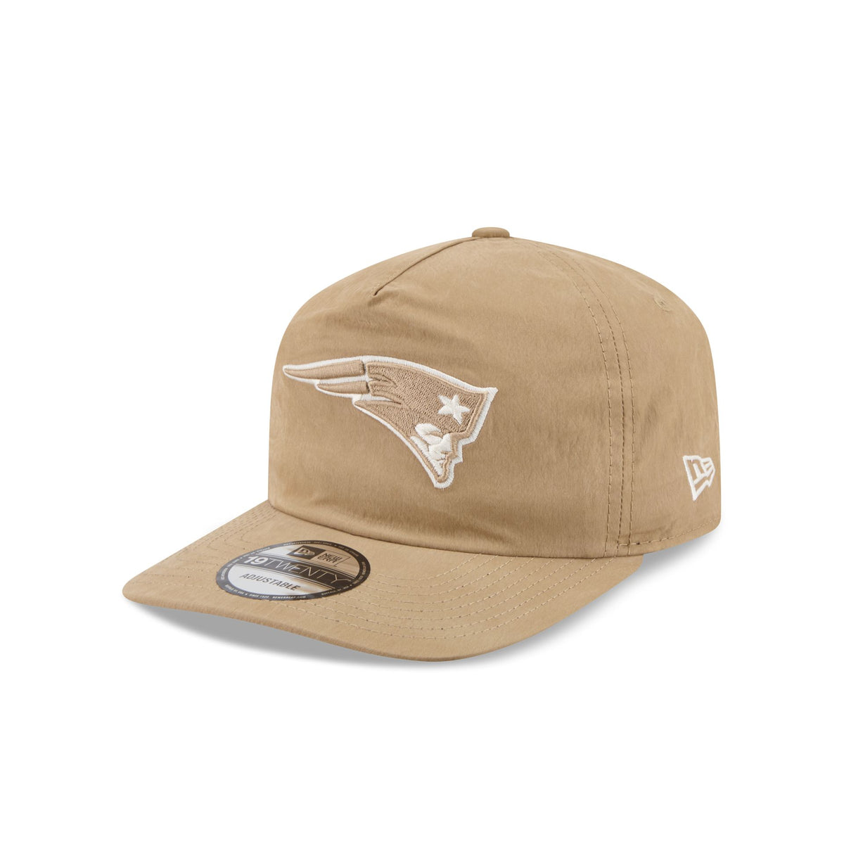 New England Patriots Washed Khaki Nylon 19TWENTY Snapback Hat