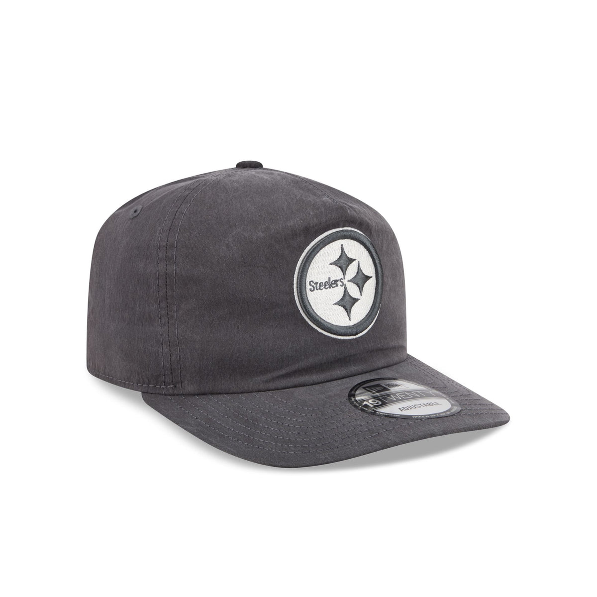Pittsburgh Steelers Washed Black Nylon 19TWENTY Snapback Hat