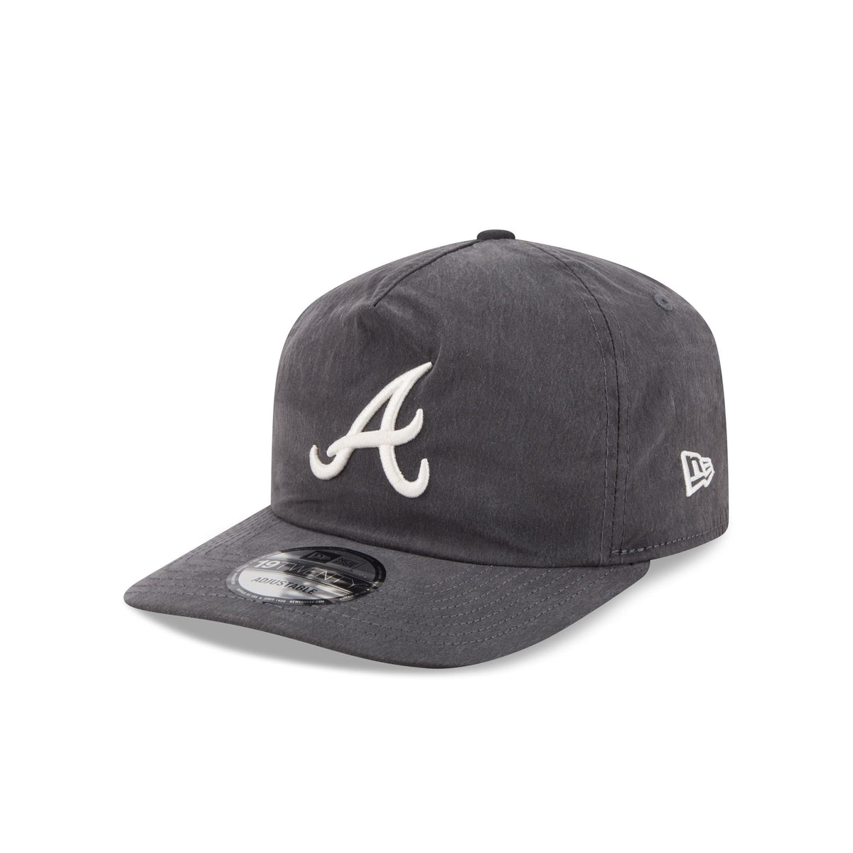 Atlanta Braves Washed Black Nylon 19TWENTY Snapback Hat
